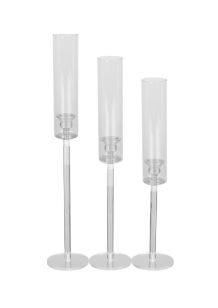 KANDELABR JEDNORAMIENNY TRANSPARENTNY