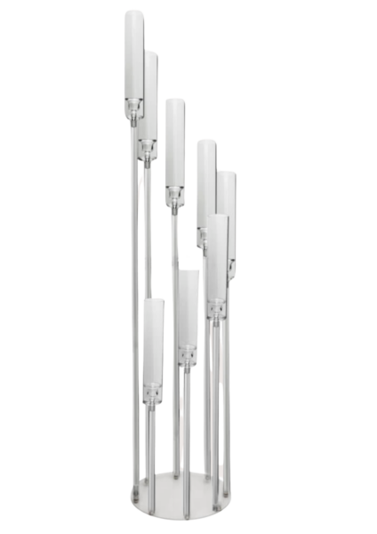 KANDELABR OŚMIORAMIENNY TRANSPARENTNY