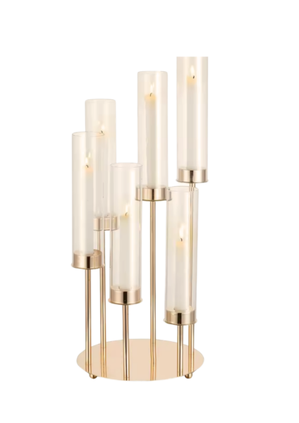 KANDELABR SZEŚCIORAMIENNY ZŁOTY